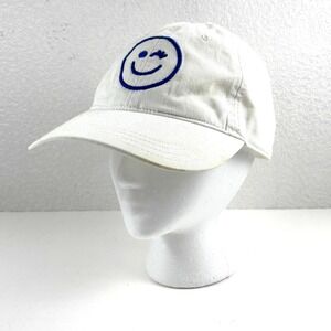 Aerie Baseball Hat Women OS White Winking Smiley Face Embroidered Cap Streetwear